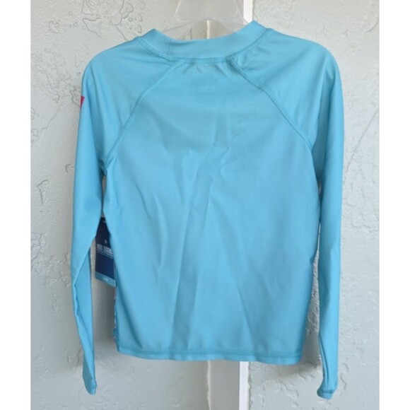 Real Legends Kids Swim Sun Shirt/Rash guard in blue w/ Fish Print UPF 50 New XS - Picture 4 of 6